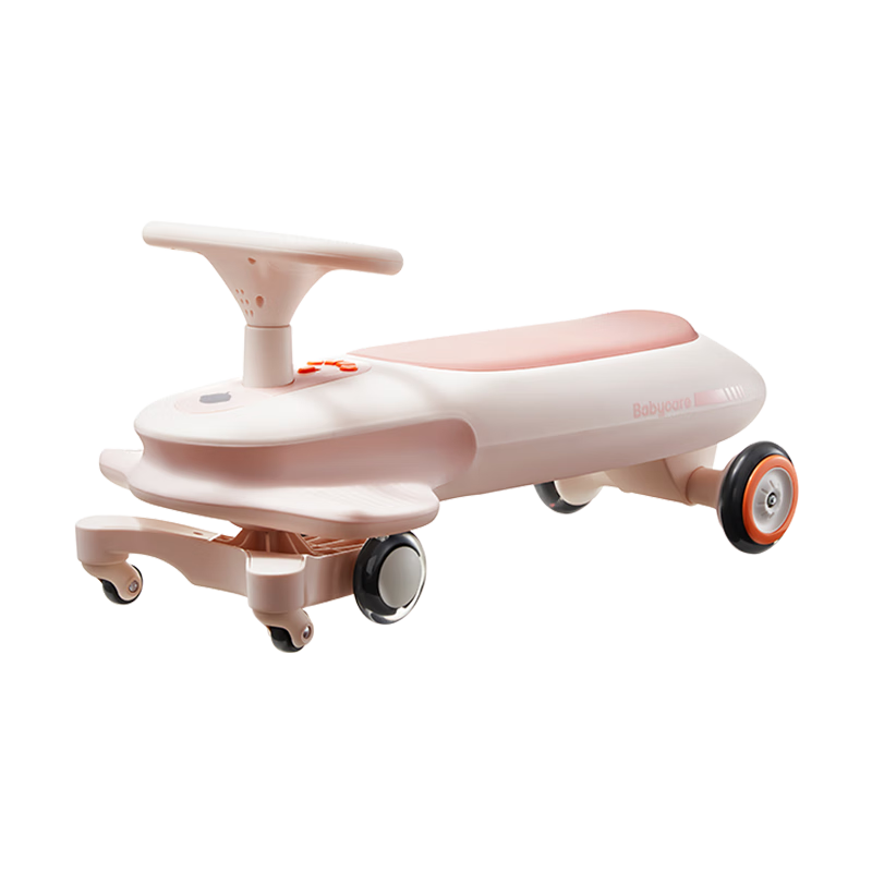 Babycare Noah Twist Ride-On Anti-Tip Toddler Scooter Rocking Car Baby Glide Toy 3-6 Years Rubber Pink