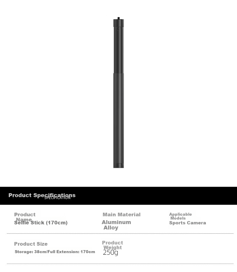 SUREWO Compatible with DJI Action 5 Pro/6/4 Action Camera, 1.7m Selfie Stick, Handheld Pole, Acepro 2 Telescopic Extension Pole, Bracket, Nano Extension Accessory 12