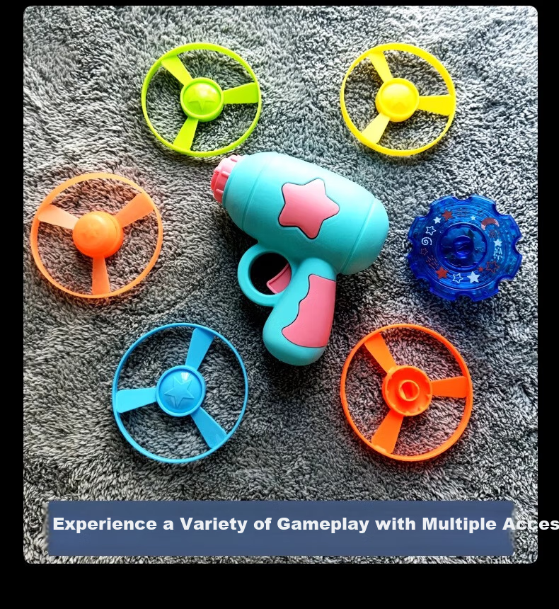 Soumade Bamboo Dragonfly Light-Up Toy Frisbee Flying Disc Spinning Top Gun Children's Toy for Boys And Girls Aged 3-6, National Day Gift 9