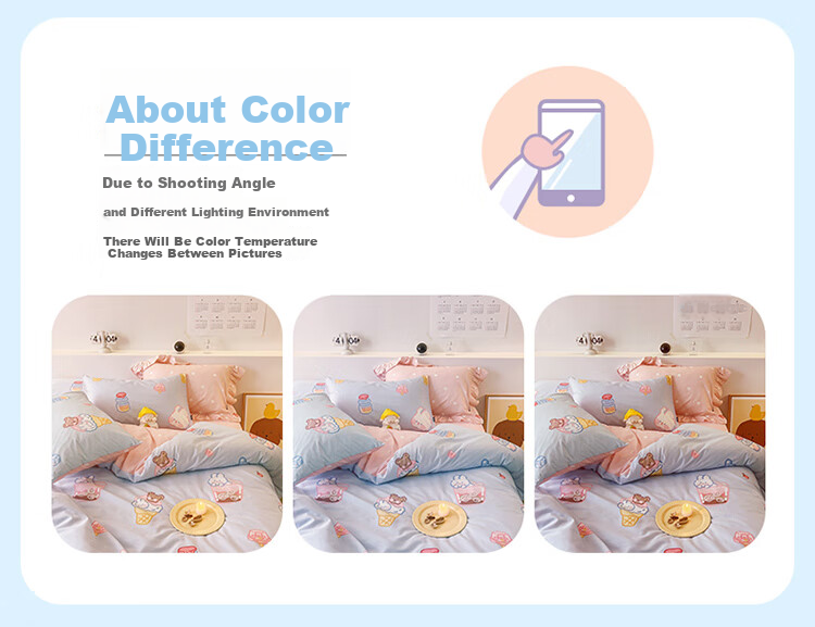 Dohia Home Textiles Pure Cotton Bedding Set, Four Pieces, Soft And Skin-Friendly Double Duvet Cover, Bedsheet, Fitted Sheet Style Bedding Set for 1.5-Meter Bed, 203*229cm 10