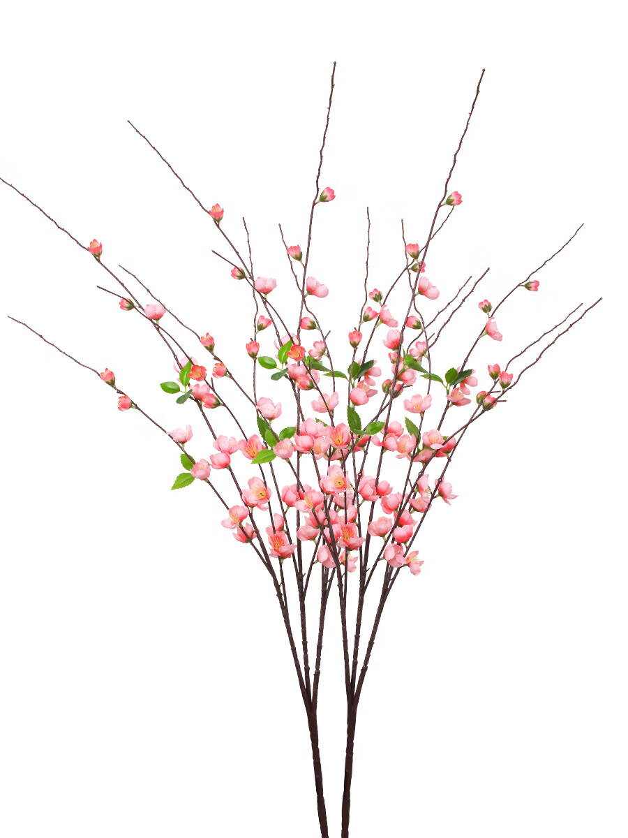 Qiju Yaji Artificial High Branch Peach Blossom Chinese Style Ornament Set of 2 with 9 Branches for Homestay Tea Room Living Room Dining Table Floral Decoration 20395 7
