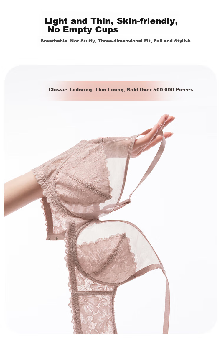 Ordifen 26 New Style Bra, Minimizing for Large Breasts, Full Coverage, Ultra-Thin, Low-Collar, Brassiere Set, Plus Size Women's Bra XB3314 4