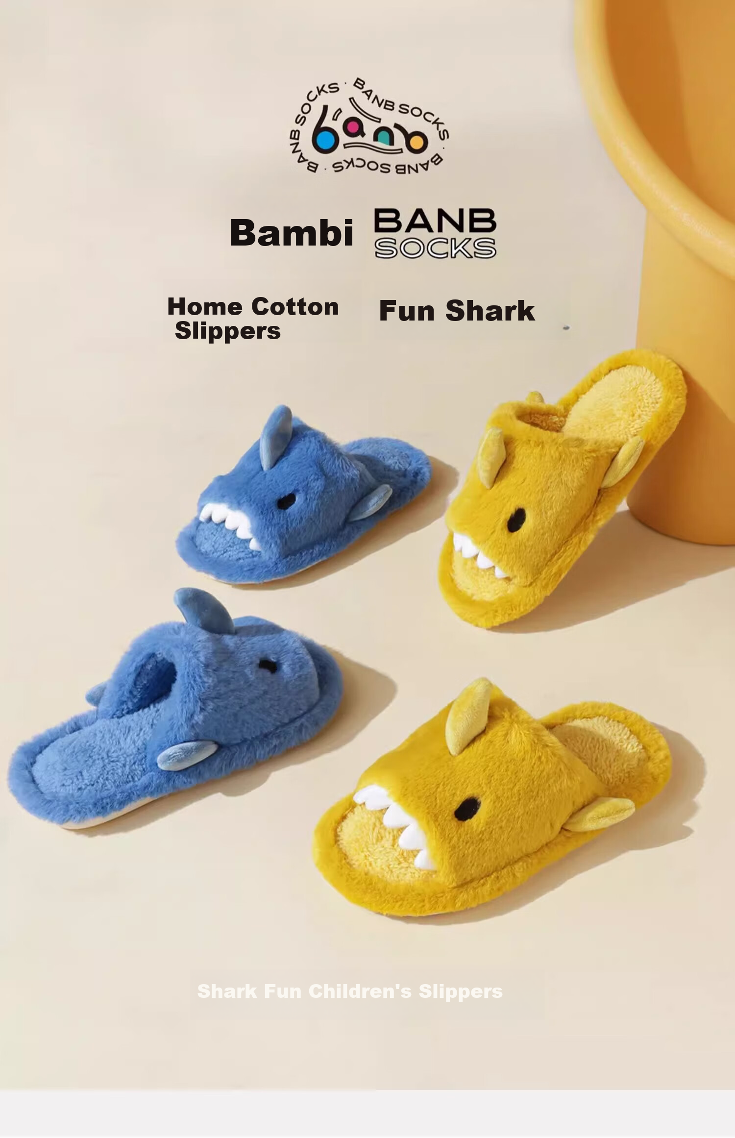 Banbi Children's Slippers, Autumn And Winter Indoor Home Warm Non-Slip Plush Cotton Shoes for Older Boys, Navy Blue, Size 35-36 1