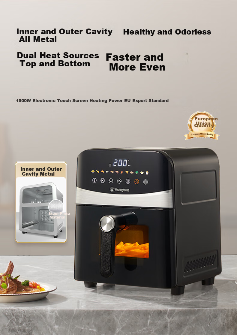 Westinghouse Visual Air Fryer, 6-Liter Large Capacity, Metal Inner Cavity, Multifunctional Oven, No-Flip Frying Pan, WKZ60H10 8