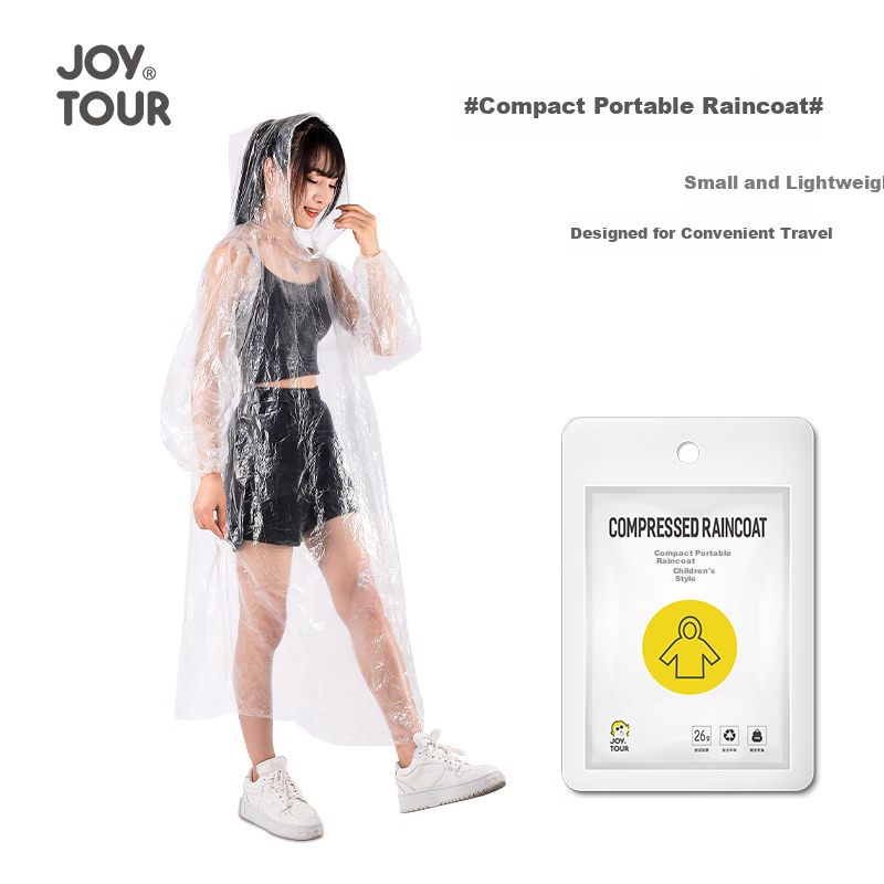 JOYTOUR Disposable Raincoat, Portable Adult Raincoat, Thickened Outdoor Rafting Hiking Emergency Travel, Children's 5-Piece Set