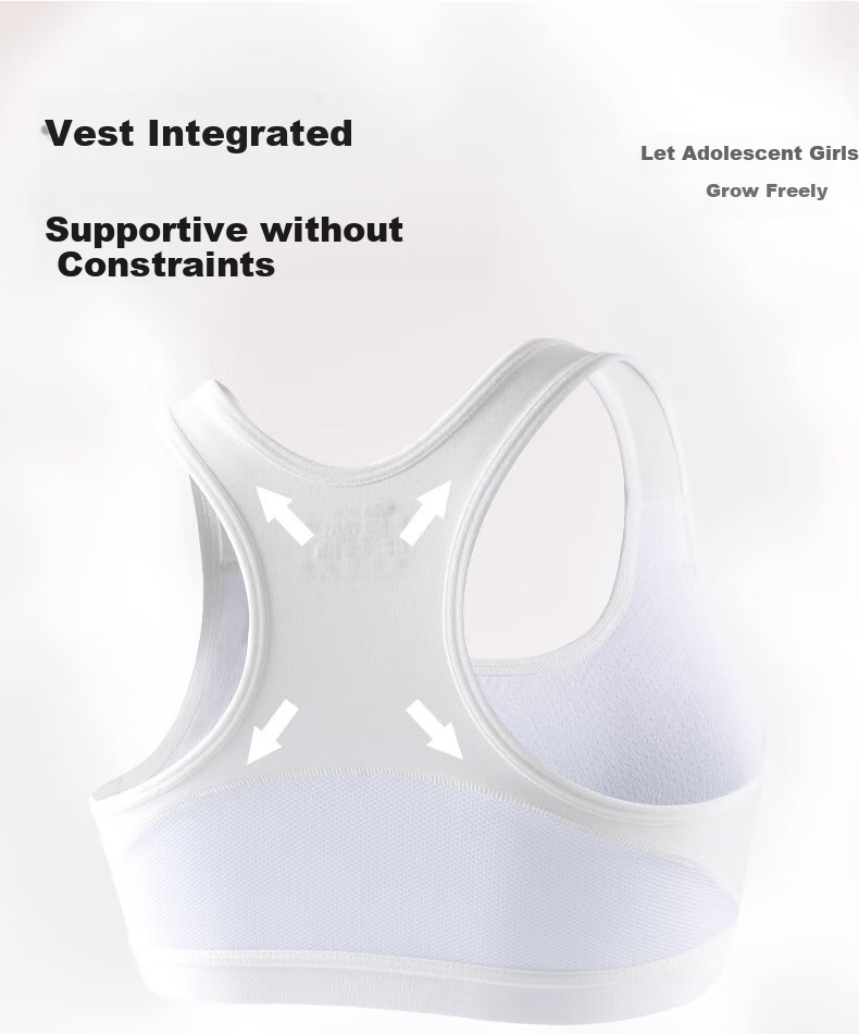 MiiOW Girls' Sports Bra for Middle And High School Students, Teenage Development Stage Two And Three Sports Bra with Anti-Shock Desig 2