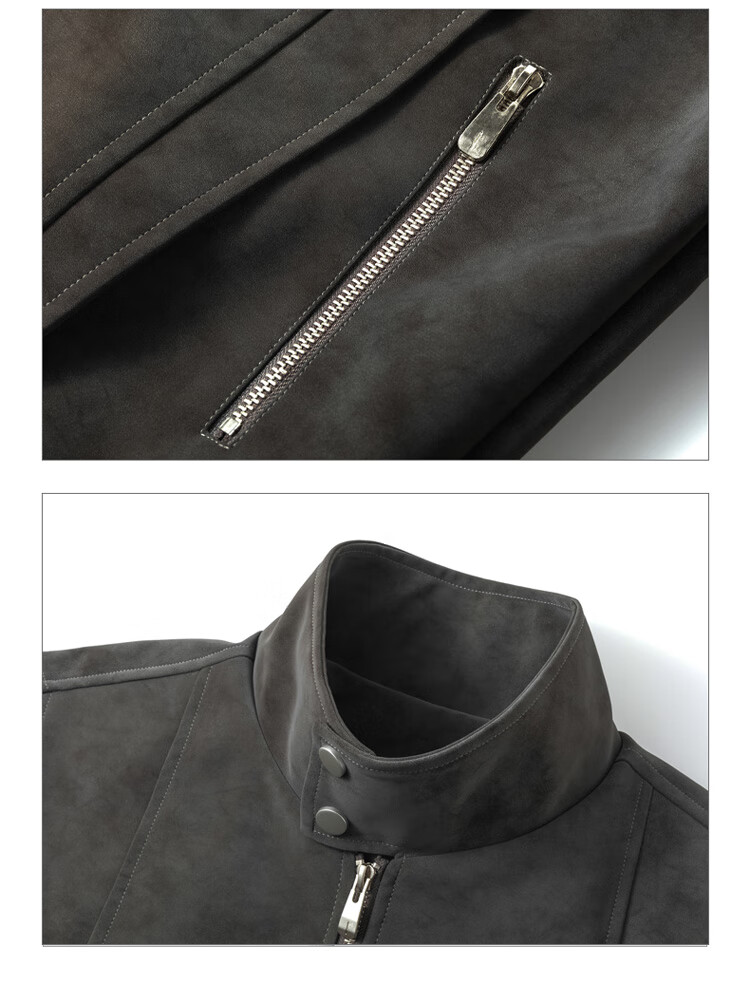 JEEP SPIRIT Men's Leather Jacket Autumn Winter High-end Casual Sports American Style 5