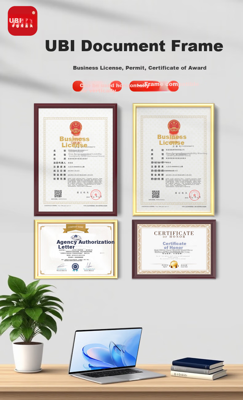 Youbili A3 Certificate Frame, Photo Frame, Plastic Certificate Frame, A3 Business License Frame, Commercial And Tax Registration Certificate Frame, Horizontal And Vertical Document Frame, Rosewood Color 5063A 1