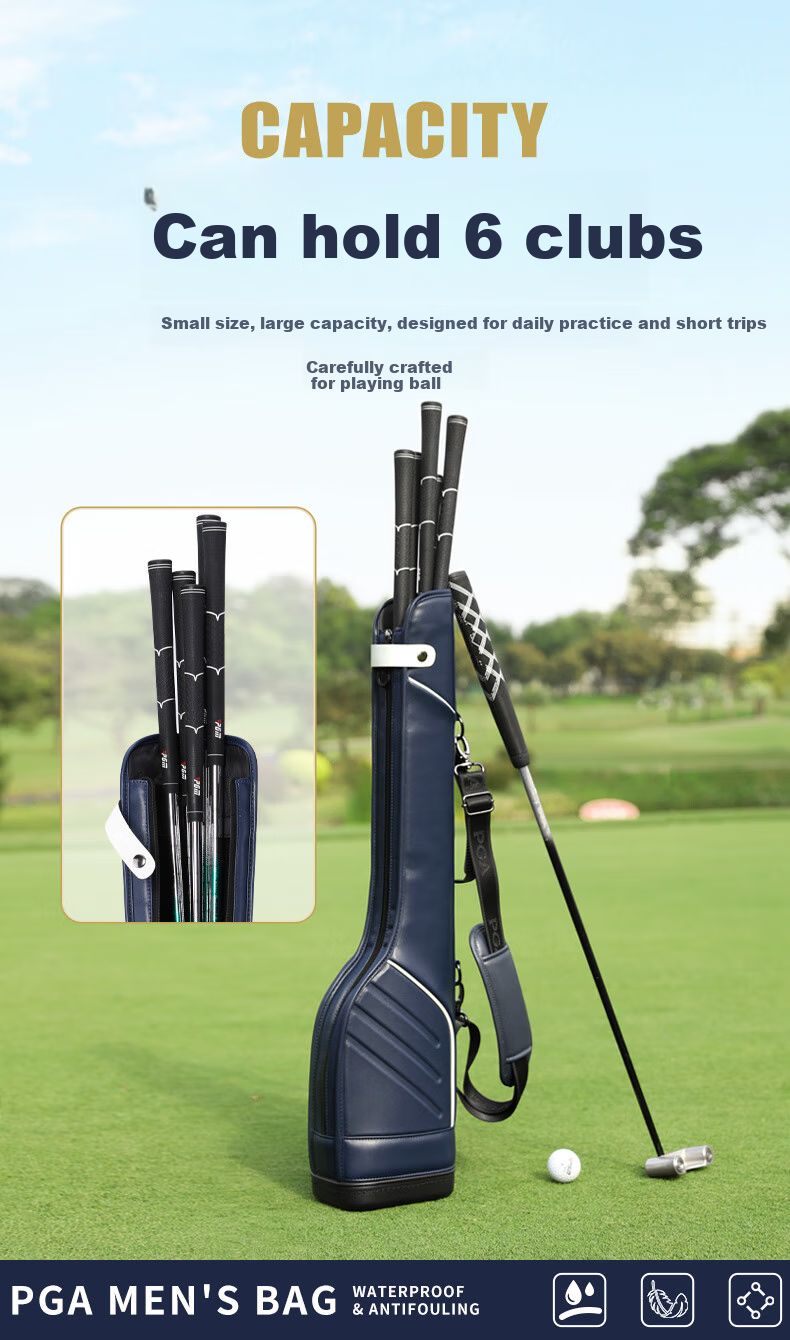 PGA Golf Bag for Men, Ultra-Light Portable Club Bag, Practice Ball Bag for 6 Clubs, Navy Blue 6