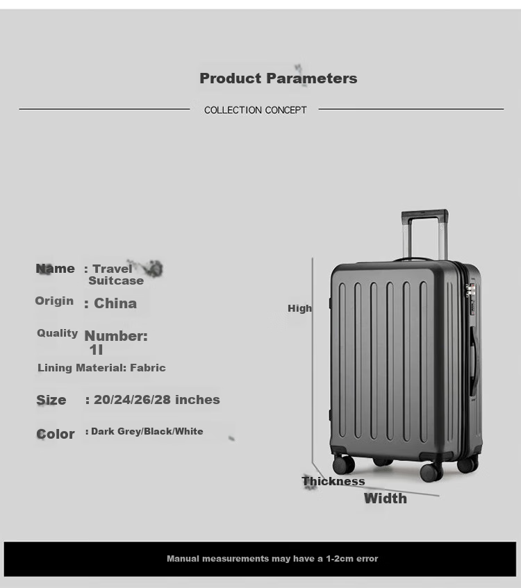 JEVI Large Capacity Suitcase for Men And Women, 20-Inch Carry-On Luggage, Durable Lightweight Trolley Case with Password Lock for Students And Travel 15