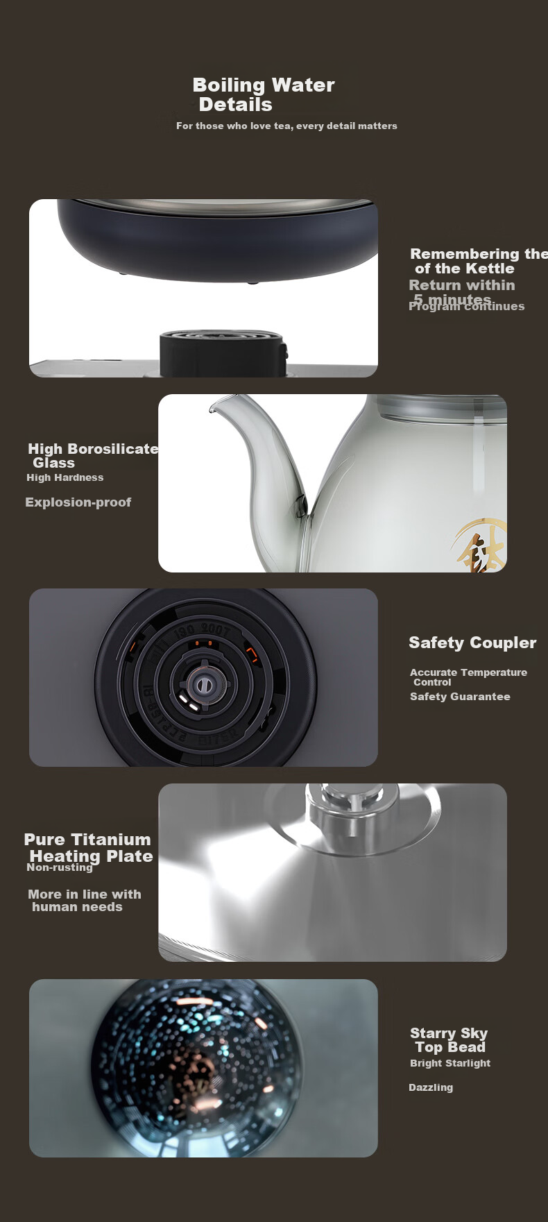 AUCMA Pure Titanium Fully Automatic Water-Boiling Electric Kettle, Tea Table Kettle, Built-In All-In Machine, Electric Teapot, Tea Set, Electric Tea Stove Set, Pure Titanium Double Kettle Steaming And Brewing Tea Model F22 9