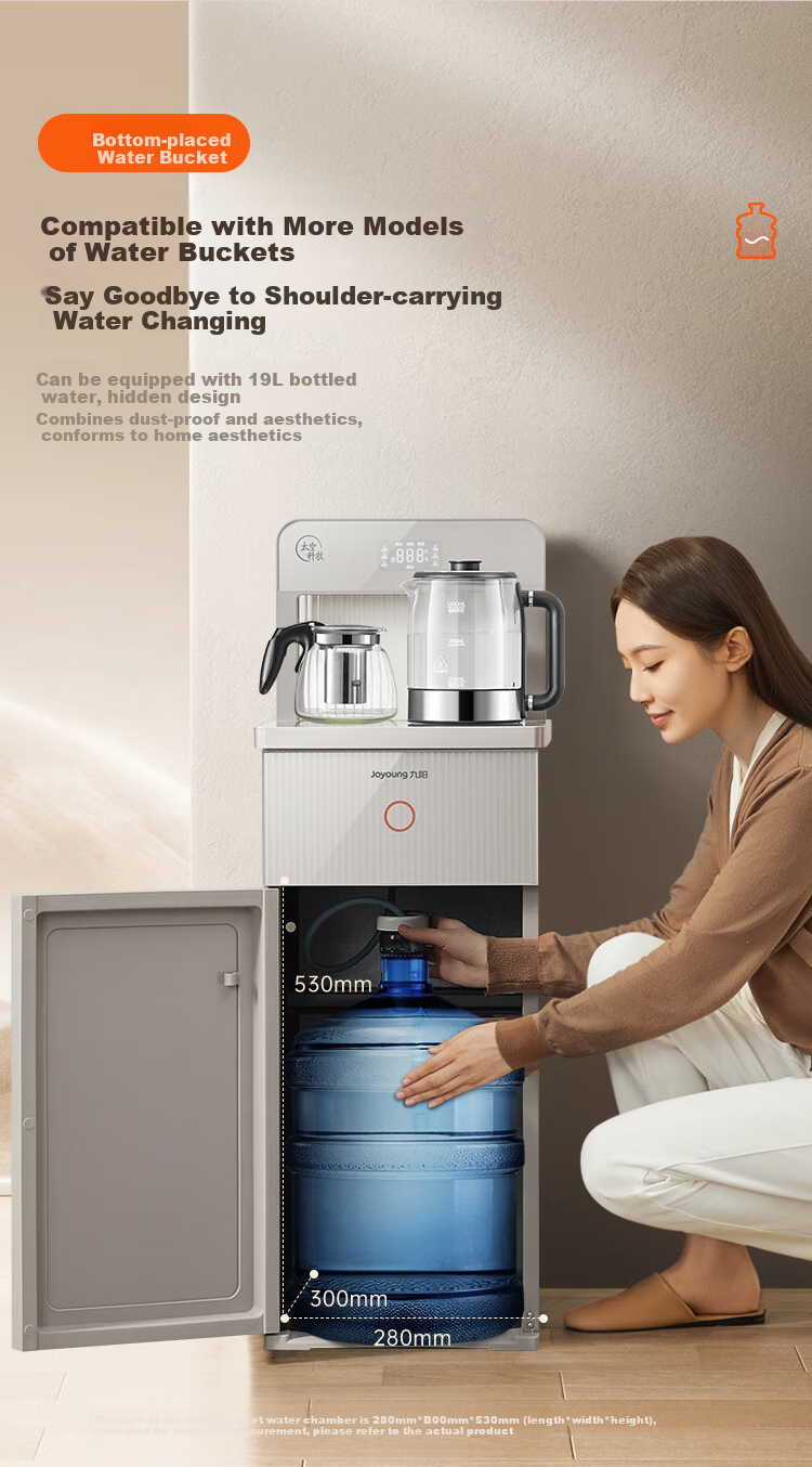 Joyoung Tea Bar Machine, Living Room Home High-End Standing Water Dispenser, Fully Automatic Bottom-Filling Kettle, Multifunctional Remote-Controlled Integrated Cabinet with Bottom Water Tank, Smart Electric Kettle, JCM82 15