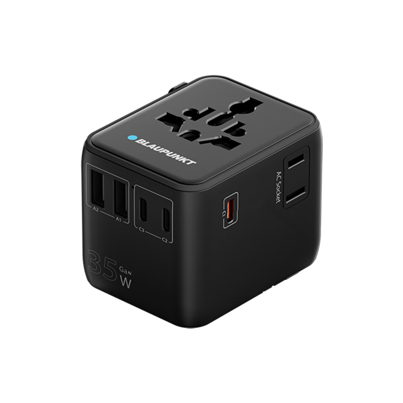 BLAUPUNKT Universal Adapter Plug for UK And EU Standards, Multifunctional Socket Converter Compatible with Hong Kong, Europe, Korea, Singapore, Malaysia, Russia, Suitable for Apple Fast Charging