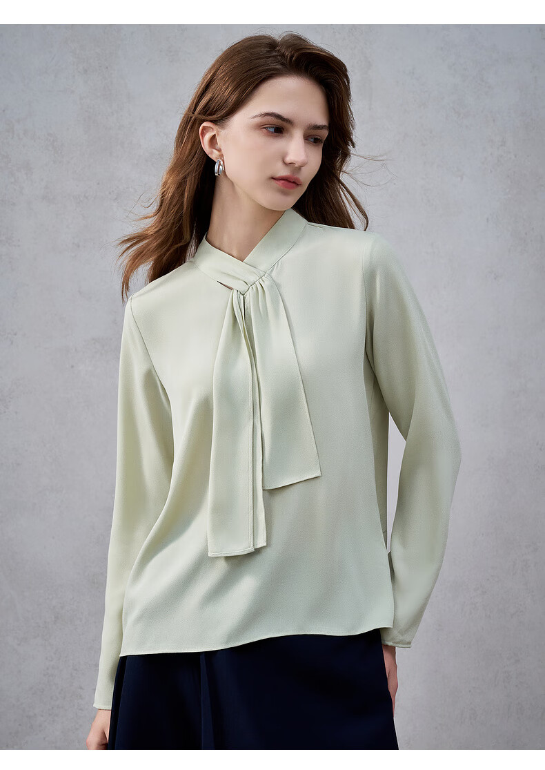 G2000 Textured Ribbon Design Women's 2025 Autumn Winter Comfortable Long Sleeve Casual Shirt Mall Same Style 7