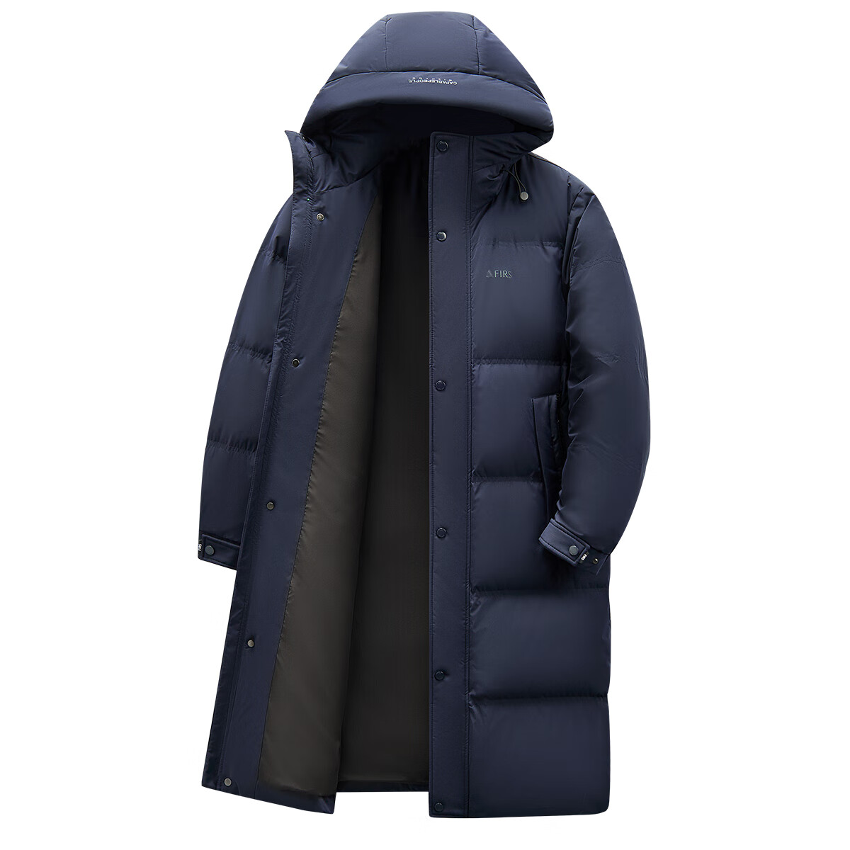 FIRS [SanFang Technology] Men's Winter Down Jacket Double Warmth Goose Down Hooded Windproof Thermal Lock Long Thick Coat