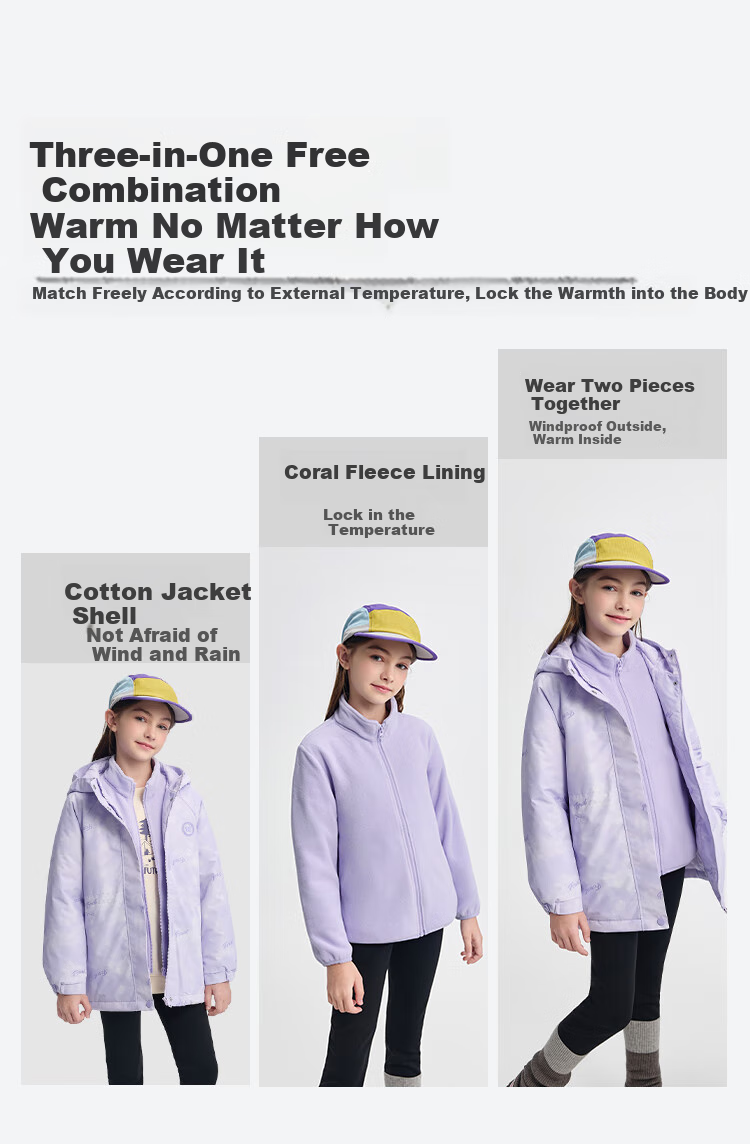 BALABALA Children's Clothing Cotton Jacket for Boys And Girls, 2026 New Spring Water-Repellent Coat, Warm Padded Outerwear, Fashionable 18