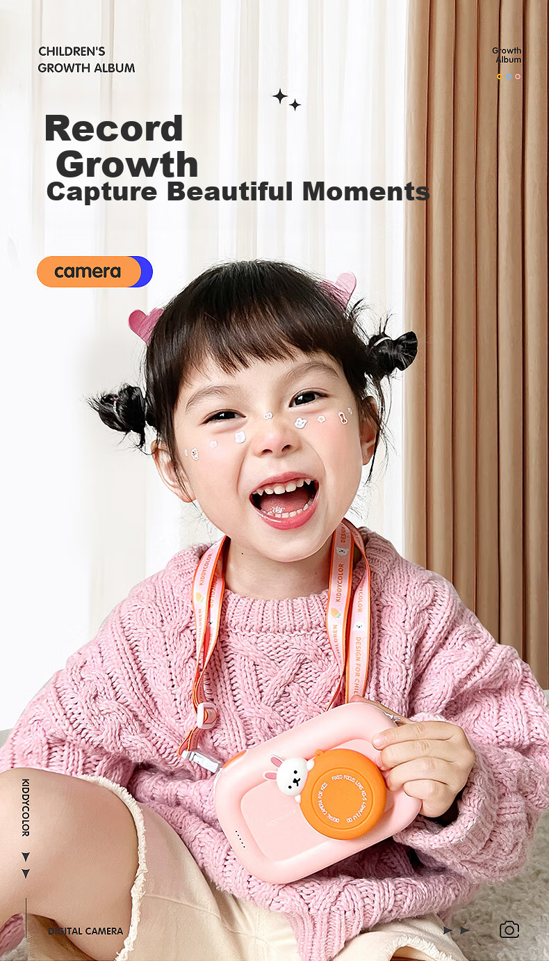 KIDDYCOLOR Children's Cartoon Camera (Unicorn 64GB), Digital CCD Student Toy, Dual Cameras, Touchscreen, WIFI Transfer, for Girls 3