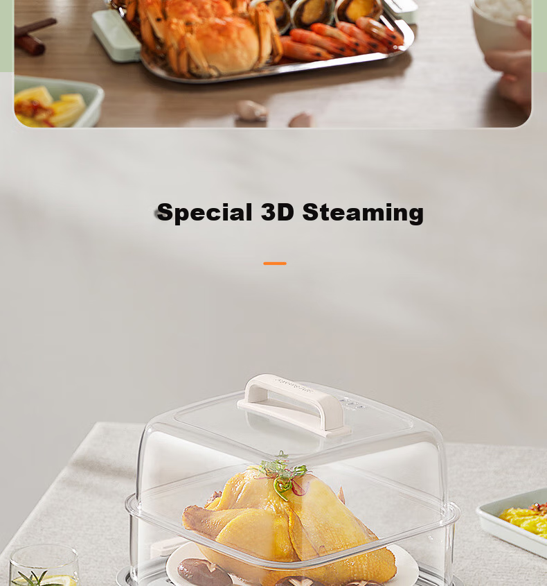 Joyoung Household 10L Double-Layer Multifunctional Electric Steamer Pot, Breakfast Pot, Electric Cooking Pot, Steamed Bun Pot DZ100HG-GZ605 11