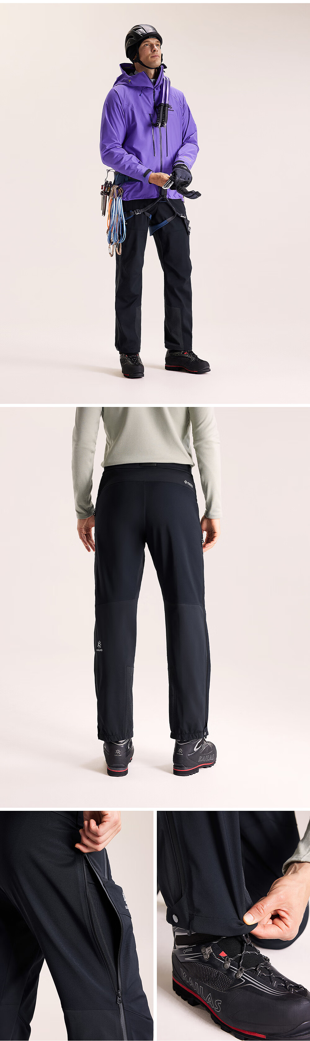 KAILAS KAILAS Langta PLUS Softshell Pants GTX Windproof Fleece Warm Durable Outdoor Ice Climbing Hiking Pants Men Autumn Winter 2