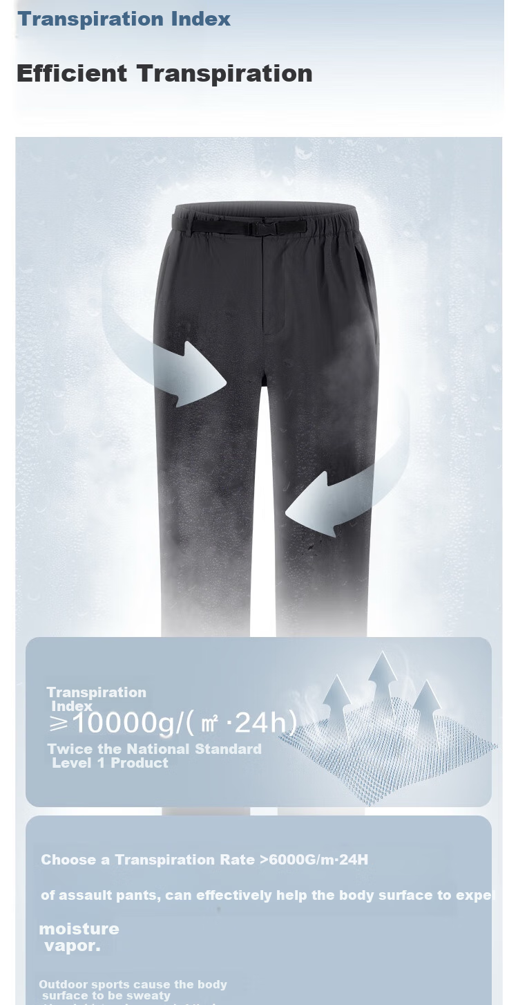 JD Original Tactical Pants for Men And Women, Outdoor Windproof Waterproof Trousers, Loose-Fitting Men's Pants, Hiking Pants, Phantom Gray 2XL 7