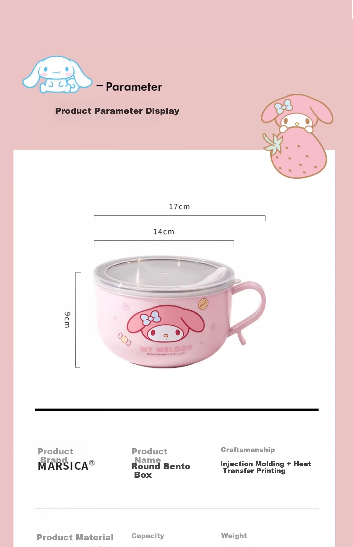 MANCHAOJIA Meleti 1400ml Stainless Steel Bowl with Lid, Heat-Resistant Handle Soup Bowl for Students, Tableware Set with Chopsticks And Spoon Included 17