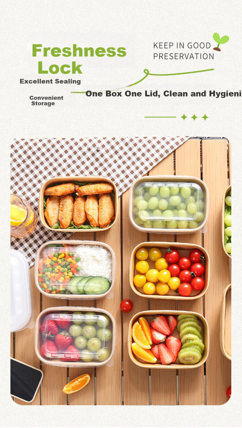 BJ Disposable Food Containers, Round Takeout Boxes, Thickened with Lids, Food Grade, Microwave Safe, 750ml*20 Sets 5