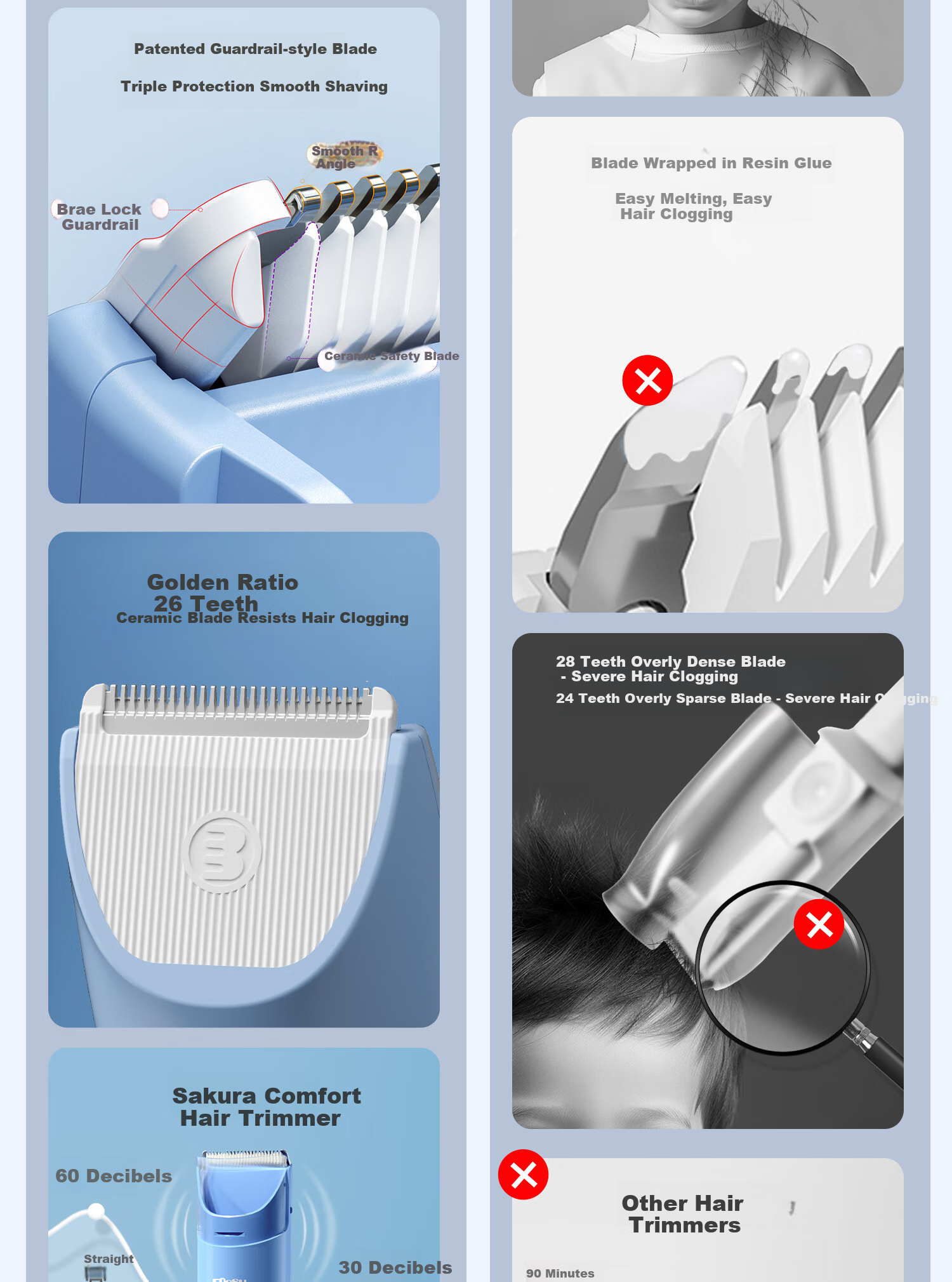 Enssu Baby Hair Clipper, Low Noise, Automatic Hair Suction, Children's Hair Trimmer, Infant Hair Cutter, Newborn Hair Scissors 1