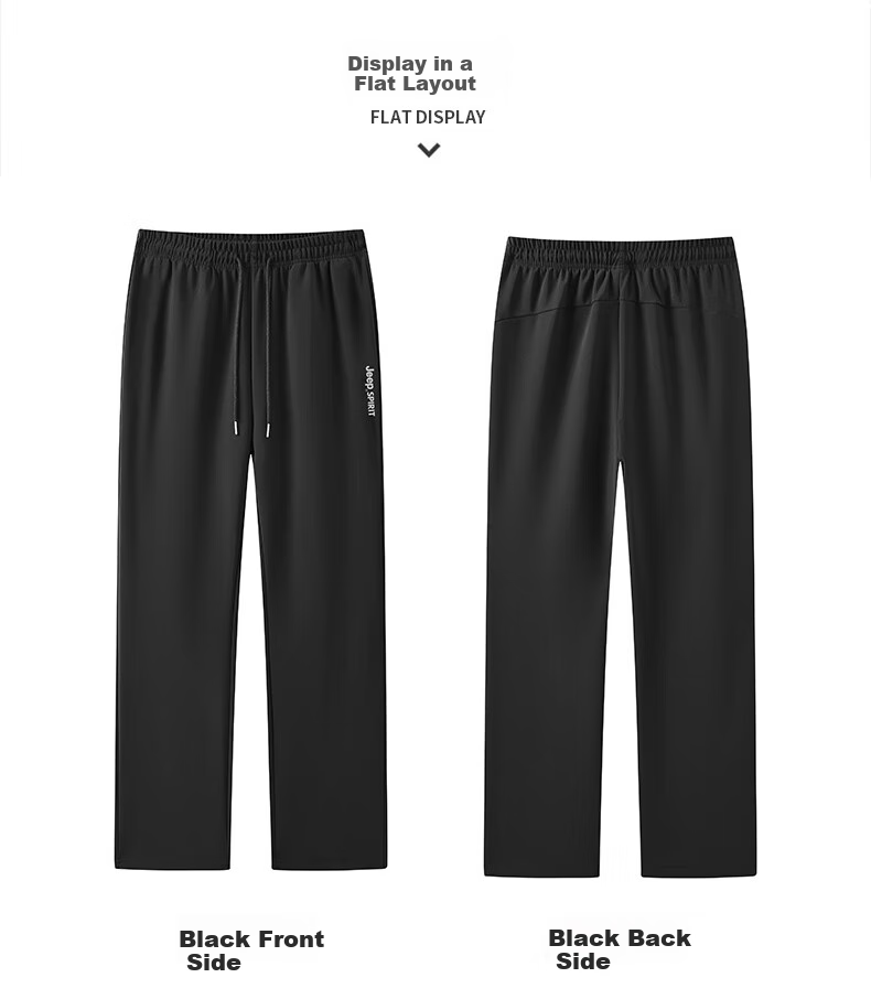JEEP SPIRIT Men's Sweatpants, Spring And Autumn Versatile Fashionable Pants, Loose Comfortable Straight-Leg Casual Pants for Men, Black XL 10
