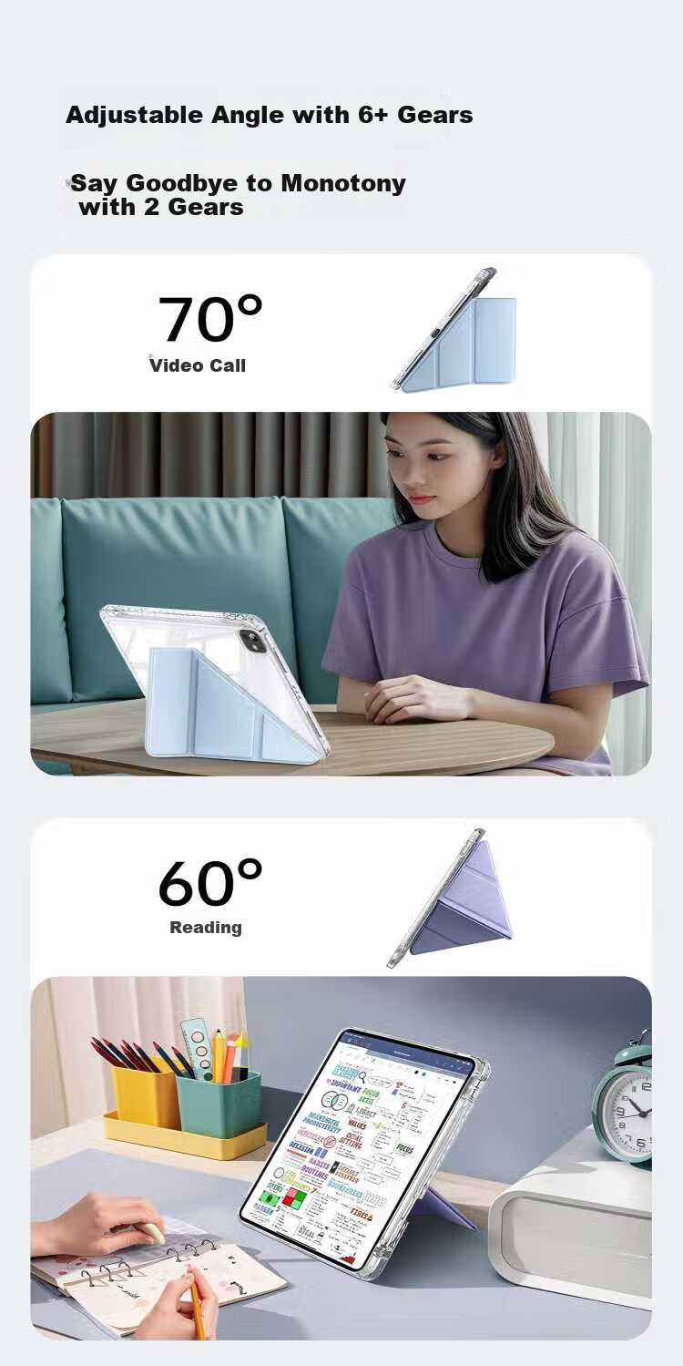 HBOALG Compatible with Huawei MatePad Pro Protective Case, 2024 Model, 12.2-Inch, 3+Y Fold Magnetic with Pencil Holder, Full Coverage, Anti-Bend, Shockproof Protective Case, White Ice Blue 8