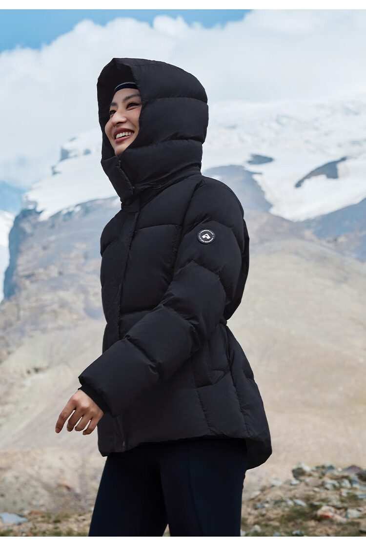 Pioneer Camp Warm Feather Women's Autumn Winter Insulated Windproof Outdoor Hooded Waist-Cinched Mid-Length Thickened Down Jacket 18