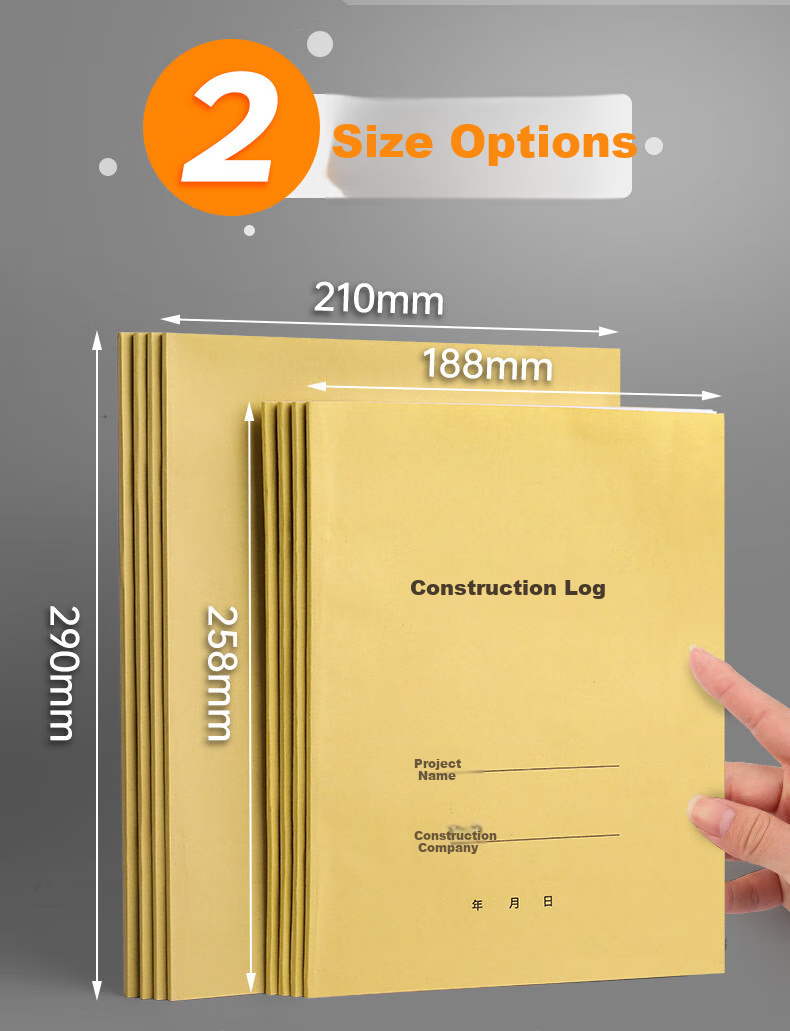 DiLe Premium Series 16K Construction Log Customized Unit Project Diary, Supervision Safety Construction Record Book, Single Volume with 38 Pages, 4342 Construction Log 6