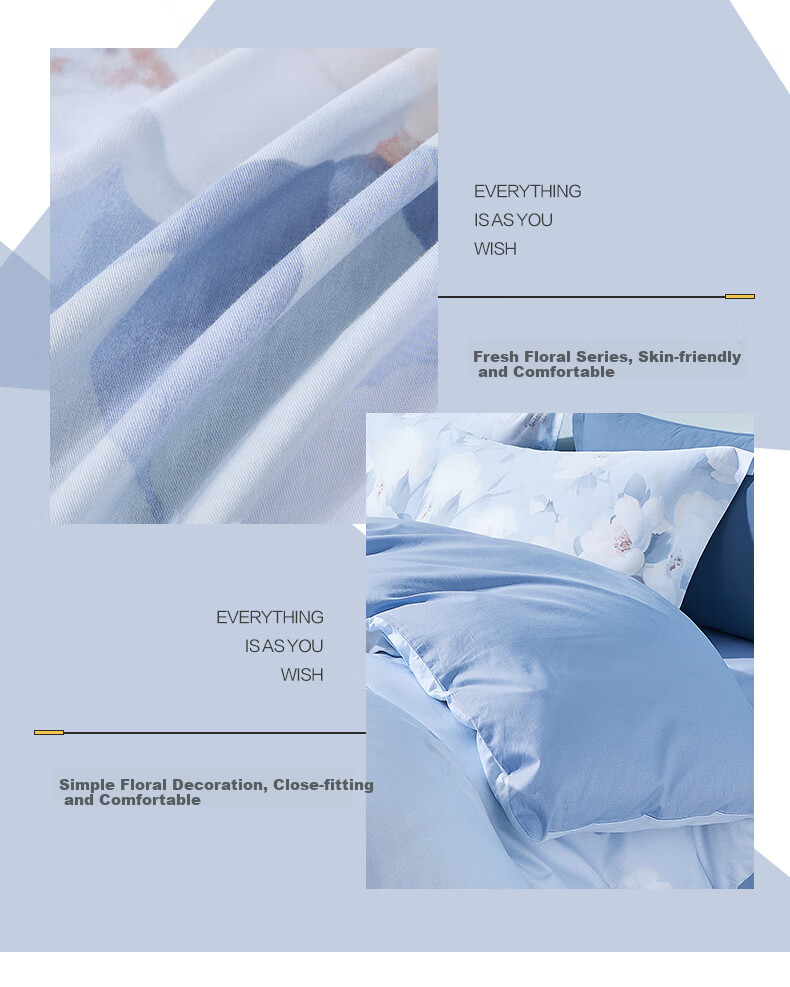 BEYOND Home Textile Bedding Set, Four-Piece Pure Cotton Duvet Cover And Bed Sheet, 100% Cotton Bedding Set, All-Cotton Quilt Cover for 1.8-Meter Bed, Home And Living Room 6