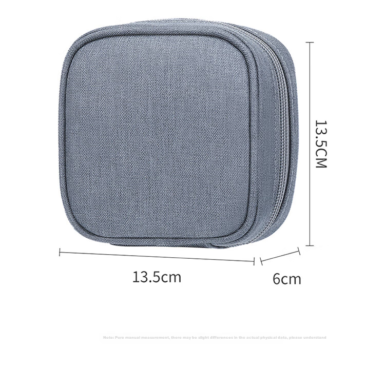 Biyoumei Digital Storage Bag Cable Volcano Storage Bag USB Flash Drive Power Bank Electronic Device Protective Case Power Adapter Accessories Portable Small Gray 9