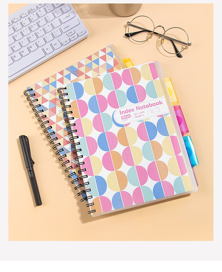 GuangBo Spiral Notebook, Four Colors Mixed English Vocabulary Book, A7 Size, Portable, Divided into Sections for Quick Note-Taking, Student Journal, FB64105-DS4 13