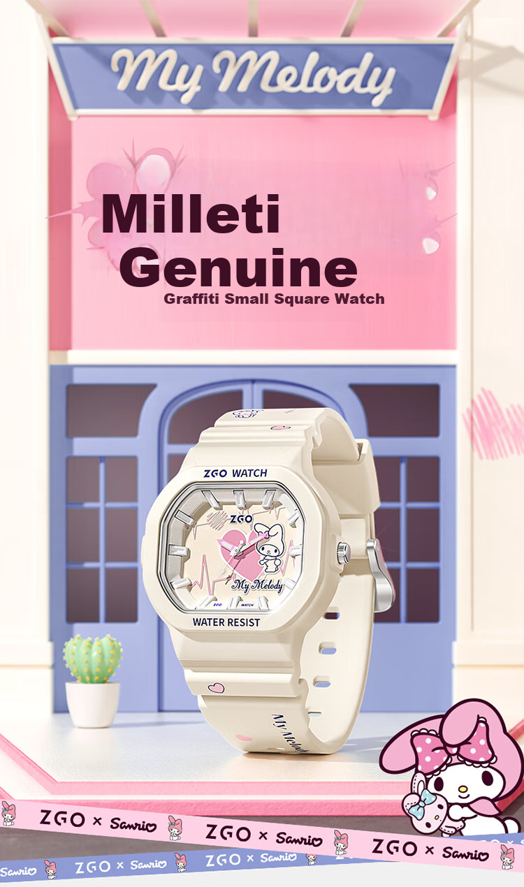 ZGO Sanrio Children's Watch, Only Time-Telling, Girls' Student Watch, High School And Middle School Students, Stylish Quartz Watch for Wome 1