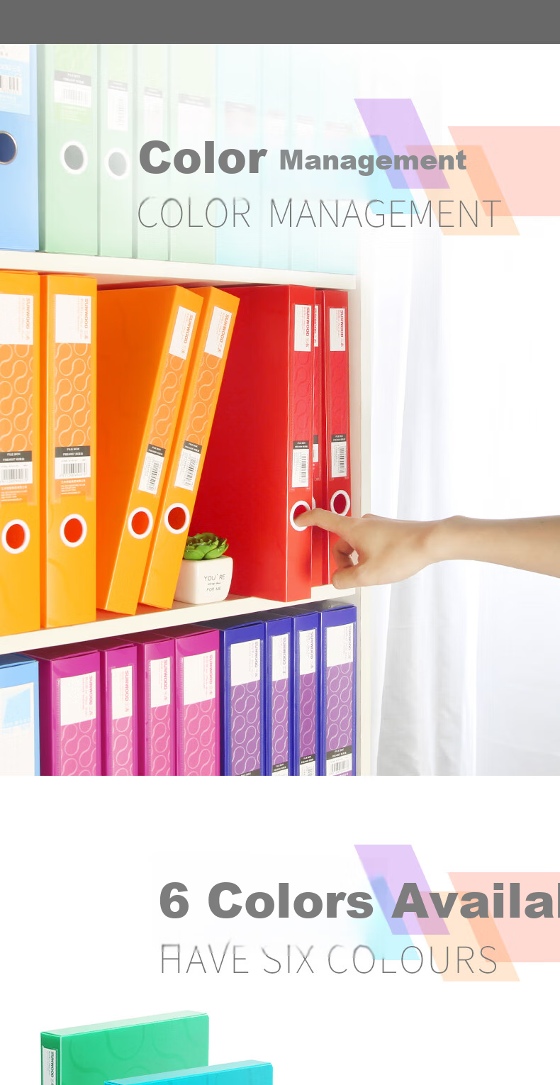 SUNWOOD Plato Series Color File Box/document Box/folder storage Box/categorization Document Box, A4/55mm, Orange, FBE4007 1