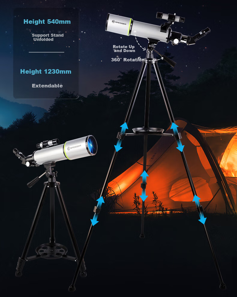 Bresser Astronomical Telescope, Professional-Grade High Magnification, High Definition, for Children, Boys And Girls, Beginner Stargazing, Scenic Viewing, New Year Gift 12