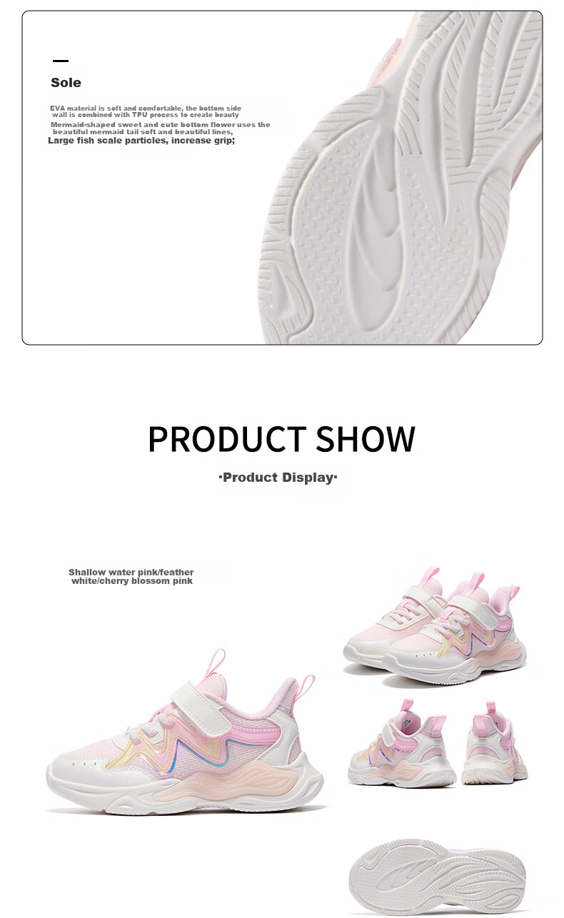 361° Children's Shoes Girls' Lightweight Soft Bouncy Sweet Playful Casual Sneakers for Fall 2025, Pink Size 27.5 36