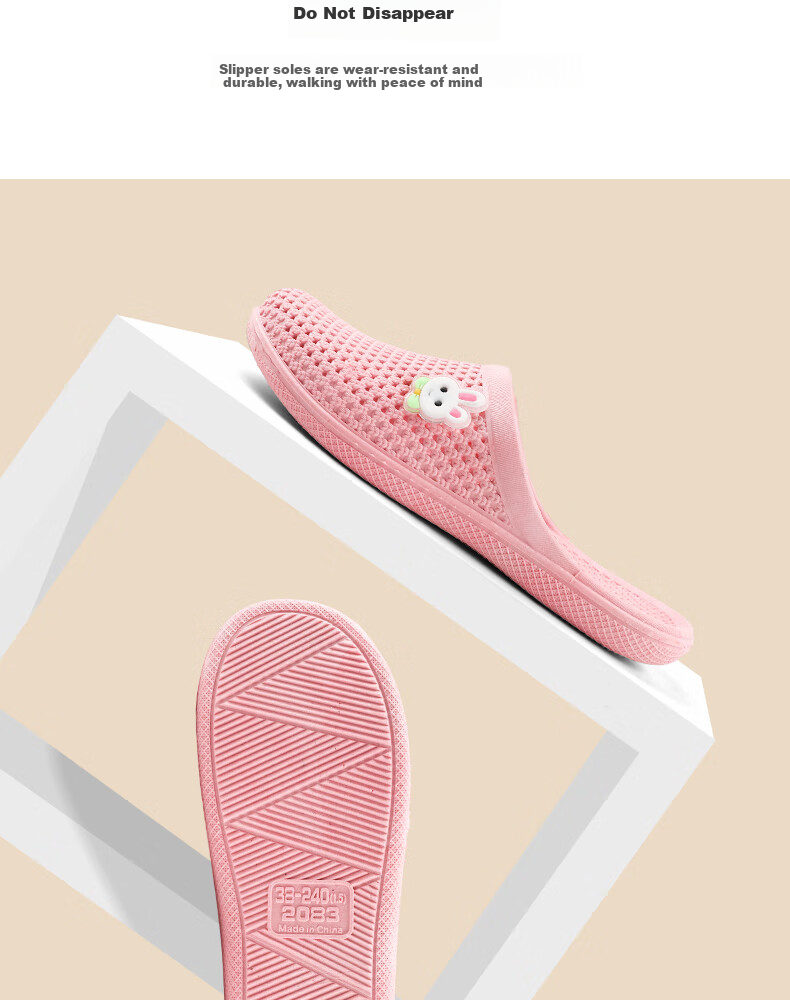 FOOTOPPO Baotou Mesh Breathable Women's Slippers Non-Slip Indoor Foot-Covering Holey Silent Summer Outdoor Half Slippers 9