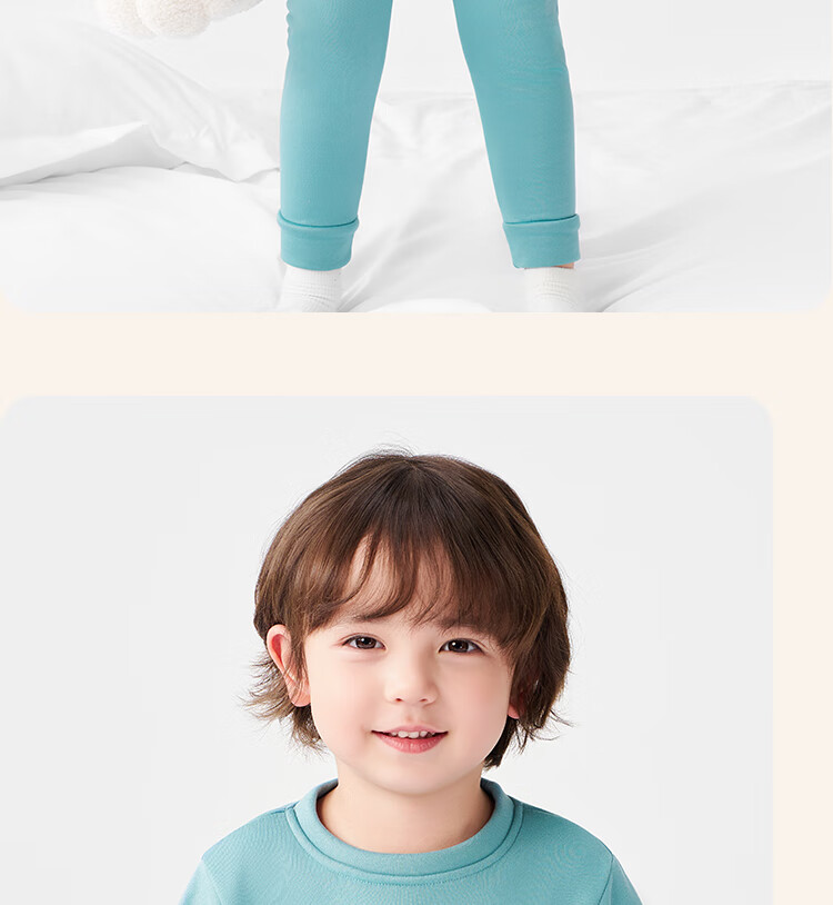 Badibadi Autumn Winter New Baby Toddler Fleece Lined Thermal Underwear Set Homewear Pajamas Blue Tennis Letter 160 7