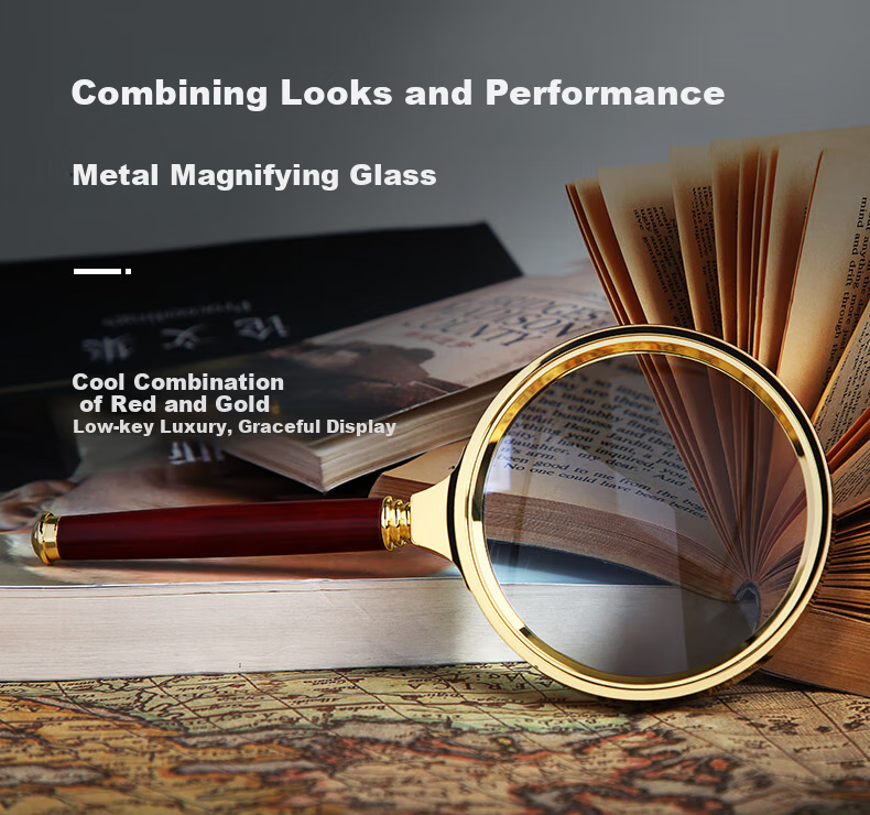 BIJIA Optical Magnifying Glass with Light for Elderly And Children's Reading, High Definition High Magnification Identification Specialized Efficient Portable Magnifier 6