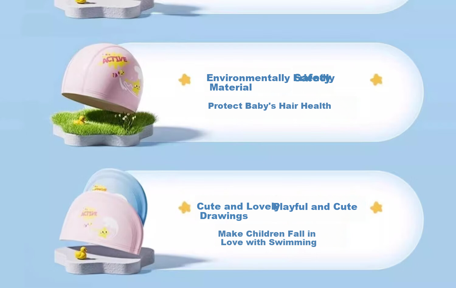 Li-Ning Children's Swim Cap, for Boys And Girls, Cute Cartoon Design, Professional Ear Protection, Waterproof, Non-Binding Swimming Cap 5