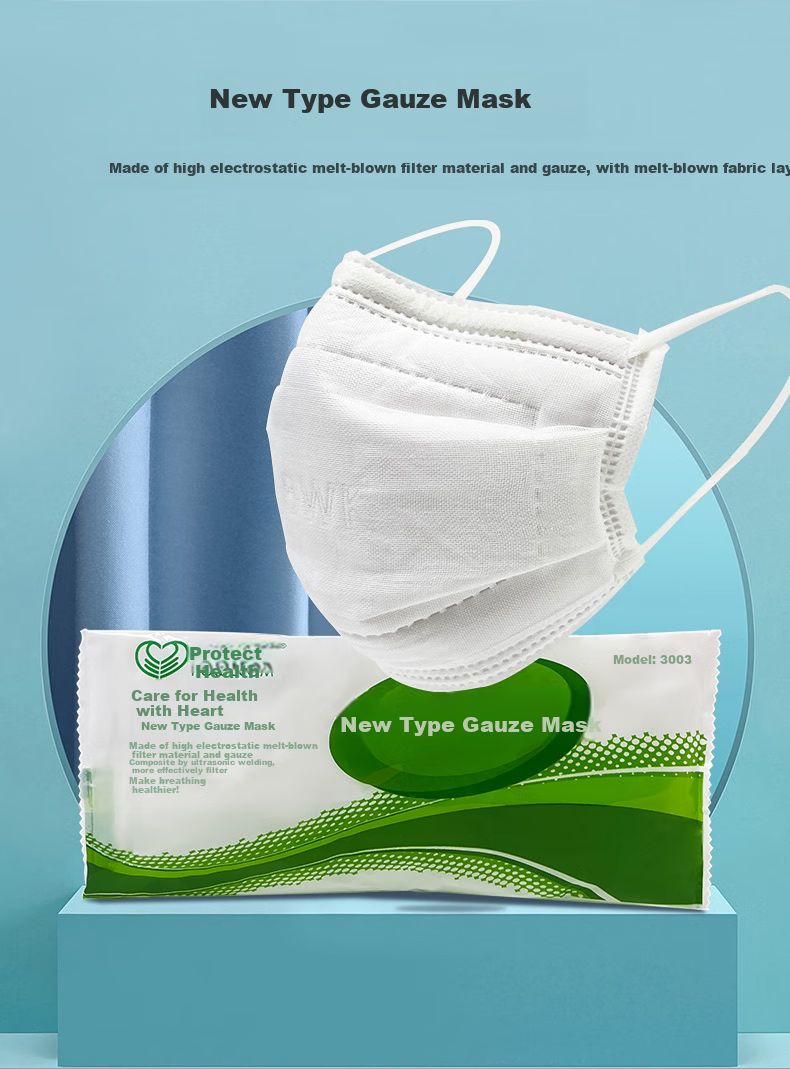 Baoweikang 3003 Disposable Gauze Mask, Anti-Abrasion, for Construction Dust, Painting, Breathable Cotton White Mask, Individually Packaged 3