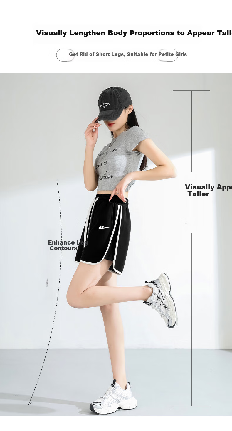 Warrior Color-Block Casual Shorts for Women, Summer 2026 Fashion, Skin-Friendly Comfortable Versatile Loose Athletic Style Drawstring Three-Quarter Pants 8