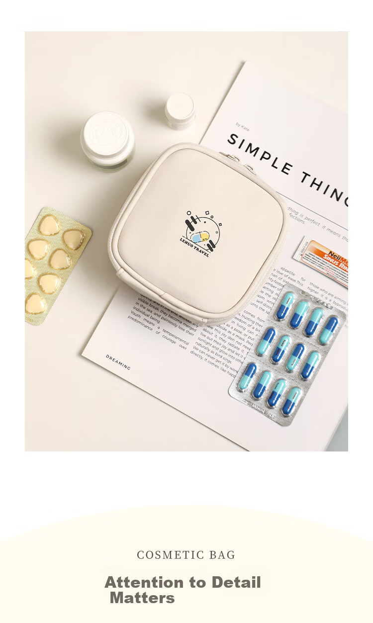 LOHAS Travel Portable Mini Pill Organizer Weekly 7-Day Medicine Storage Box for Supplements 9