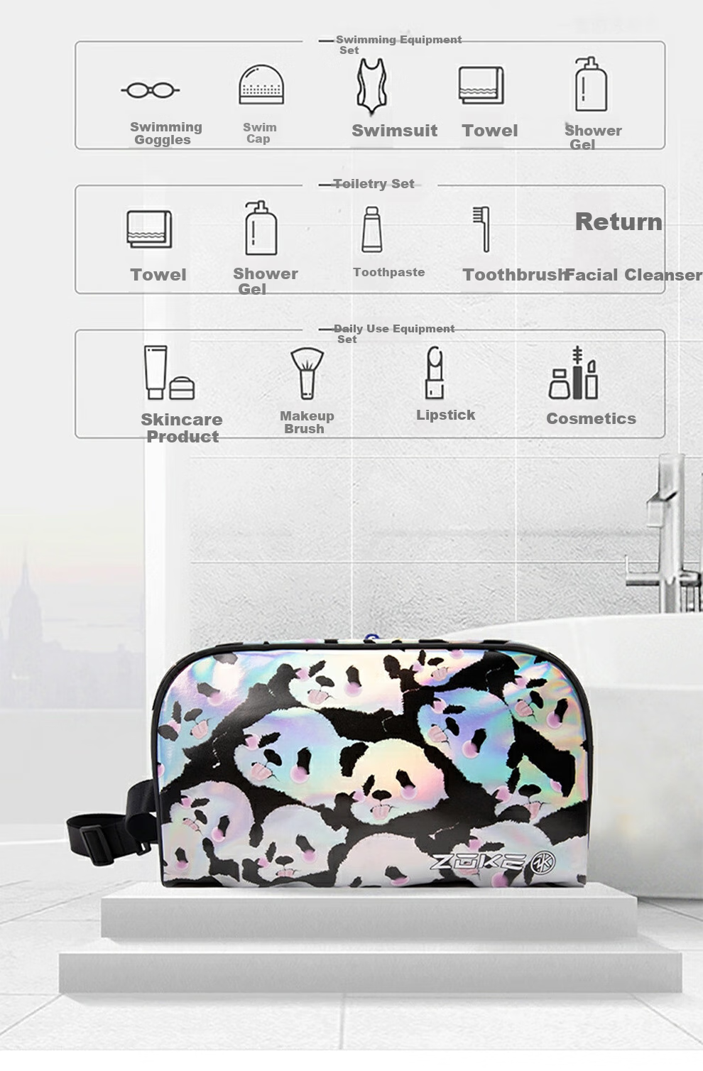 ZOKE Swimming Bag with Dry And Wet Separation, Large Capacity And Volume Storage Bag, Portable Waterproof Vacation Bag 624505103-1 6