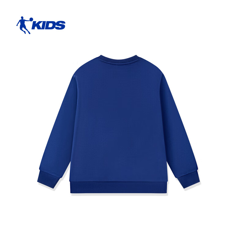 QIAODAN Boys' Fleece-Lined Sweatshirt Children's Winter Long Sleeve T-Shirt Crew Neck Knitwear Midnight Blue 120
