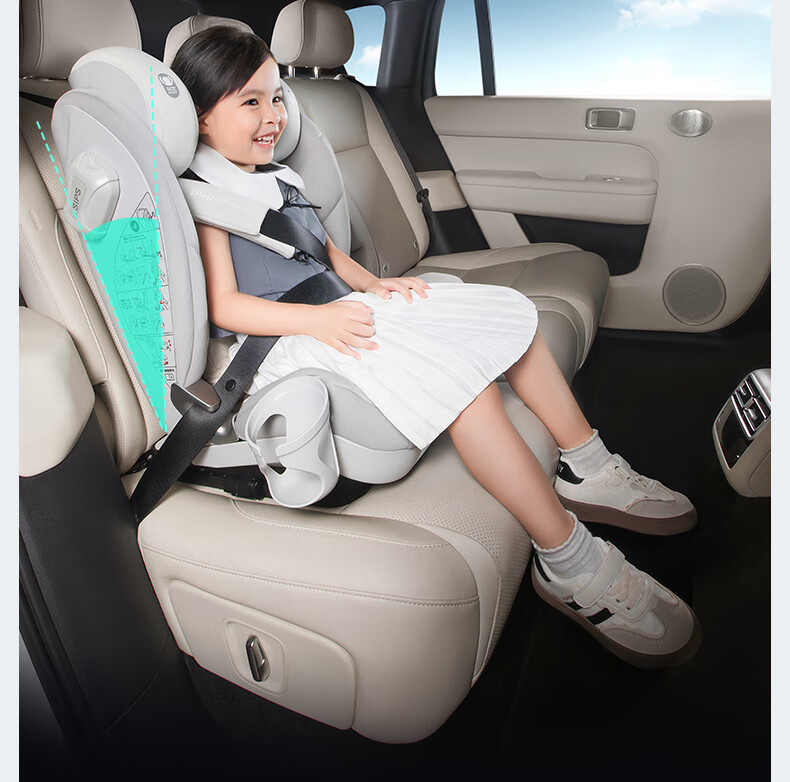 Babachaorenpapahero New National Standard Child Safety Seat for Ages 3-12, ISOFIX Interface, I-Size Certified, Car Height-Increasing Pad 14