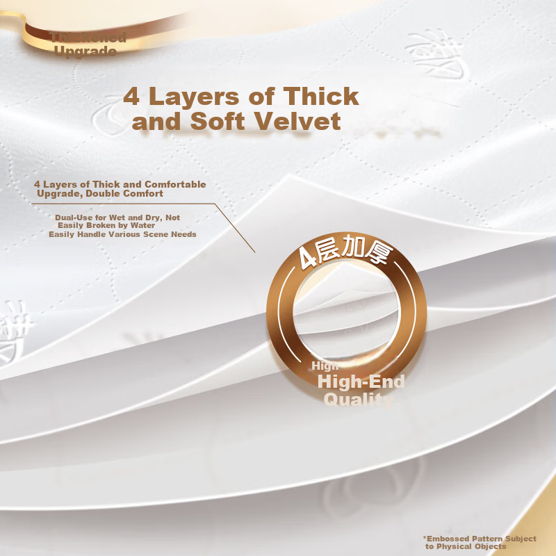 APP Facial Tissues, Gold Premium Thick And Soft, 4-Ply 90 Sheets * 6 Packs M Size, Toilet Paper, Napkins, Face Towels, Travel Pack