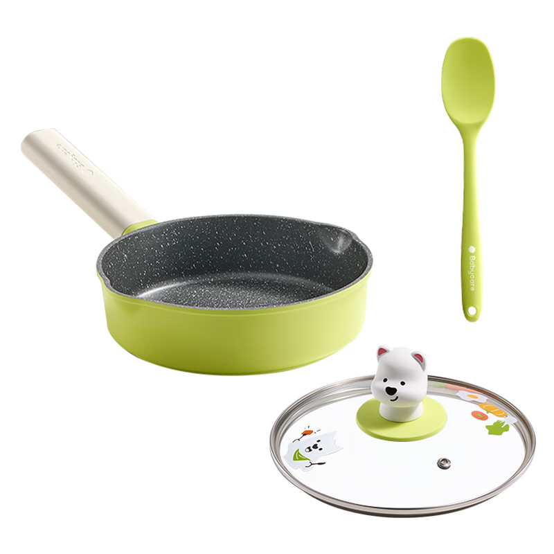 Babycare Baby Food Pot Milk Pot Children's Non-stick Frying Pan Multifunctional Frying Pan - West Highland Power Green Lunch Box